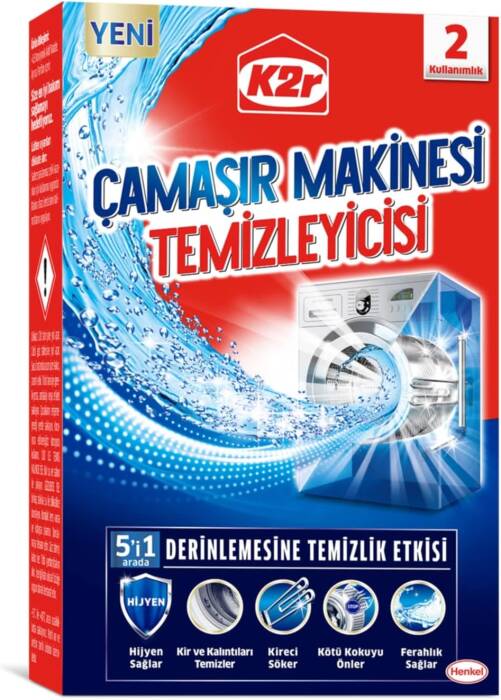 K2r 5 i 1 Arada Çamaşır Makinesi Temizleyicisi 2 Kullanımlık (1 x 163 g) - 1