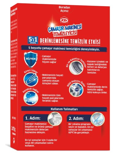 K2r 5 i 1 Arada Çamaşır Makinesi Temizleyicisi 2 Kullanımlık (1 x 163 g) - 2
