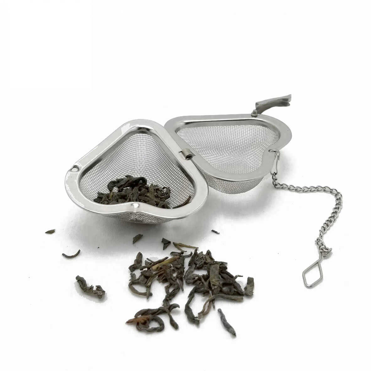 Kalp Tasarımlı Silver Paslanmaz Çelik Çay Süzgeci - 2