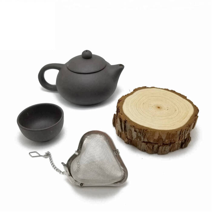 Kalp Tasarımlı Silver Paslanmaz Çelik Çay Süzgeci - 3