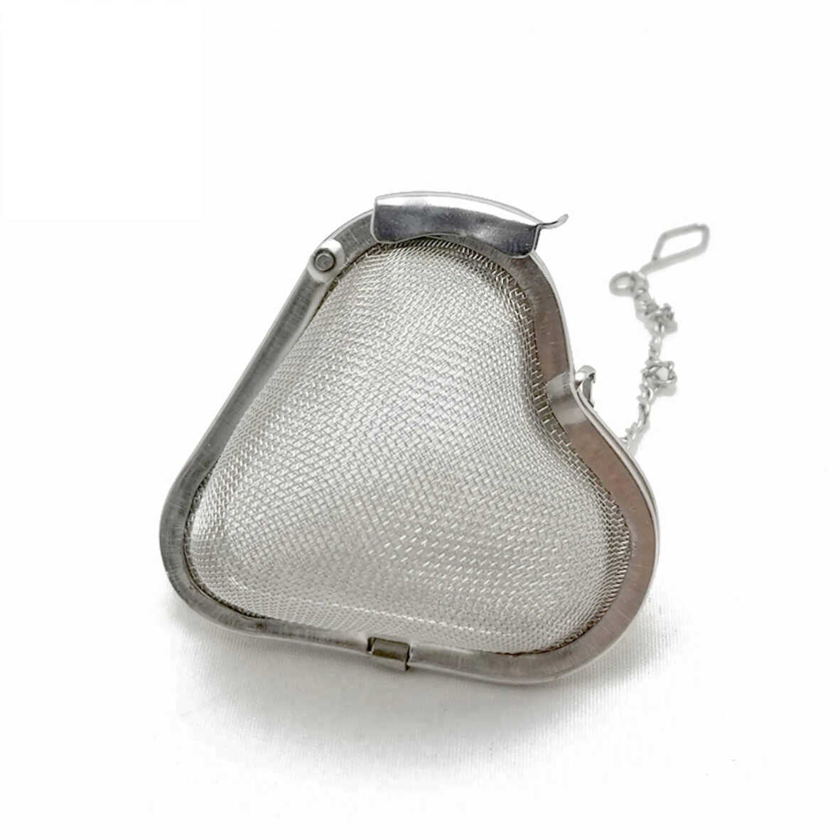 Kalp Tasarımlı Silver Paslanmaz Çelik Çay Süzgeci - 1