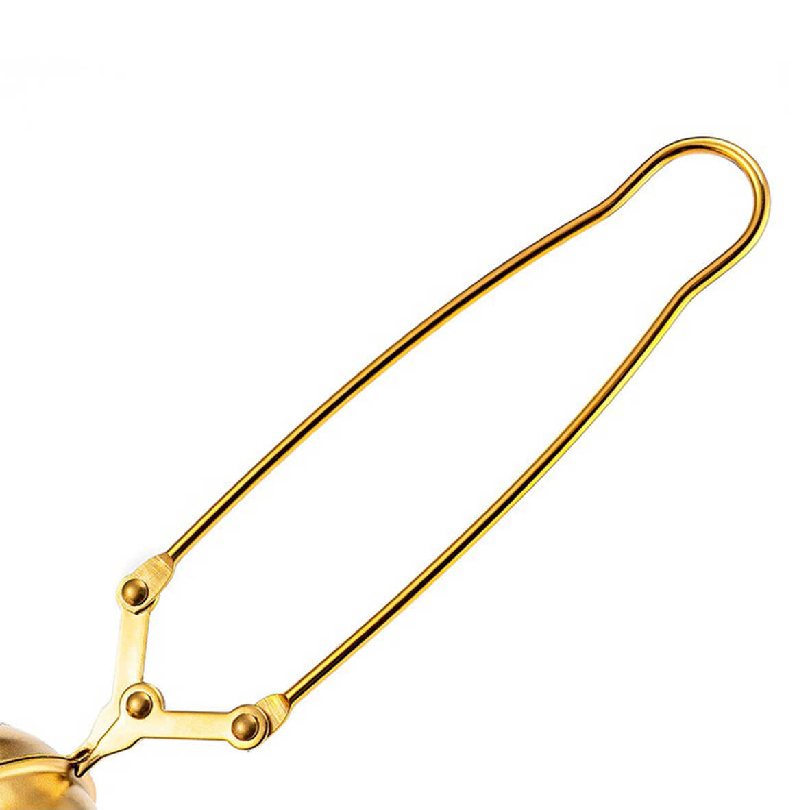 Küre Tasarımlı Gold Renkli Paslanmaz Çelik Çay Süzgeci - 5