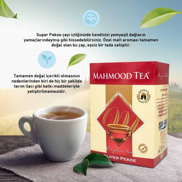 Mahmood Tea Super Pekoe Ithal Seylan Dökme Çayı 800 G ve Bardak - 3