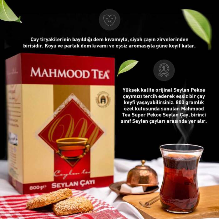 Mahmmod Tea Super Pekoe Ithal Seylan Dökme Çayı 800 gr ve Bardak - 4