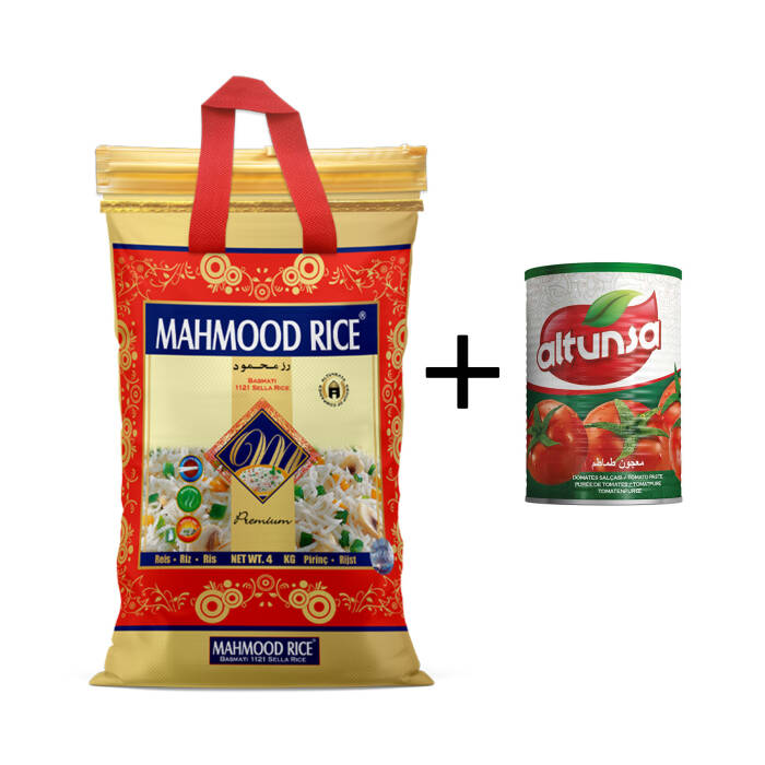 Mahmood Rice Basmati Pirinç 4 kg ve Altunsa Domates Salçası 830 g - 1