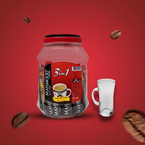 Mahmood Coffee 3'ü 1 Arada Hazır Kahve Kavanoz 42 Adet Kupa Hediyeli - Mahmood Coffee