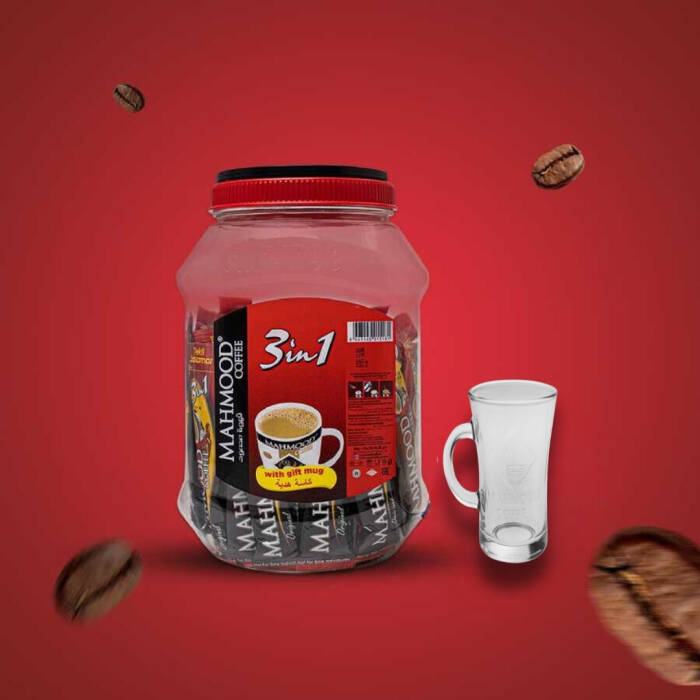 Mahmood Coffee 3'ü 1 Arada Hazır Kahve Kavanoz 42 Adet Kupa Hediyeli - 1