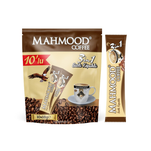 Mahmood Coffee 3'ü 1 Arada Sütlü Köpüklü Kahve 18 g x 10 Adet - Mahmood Coffee