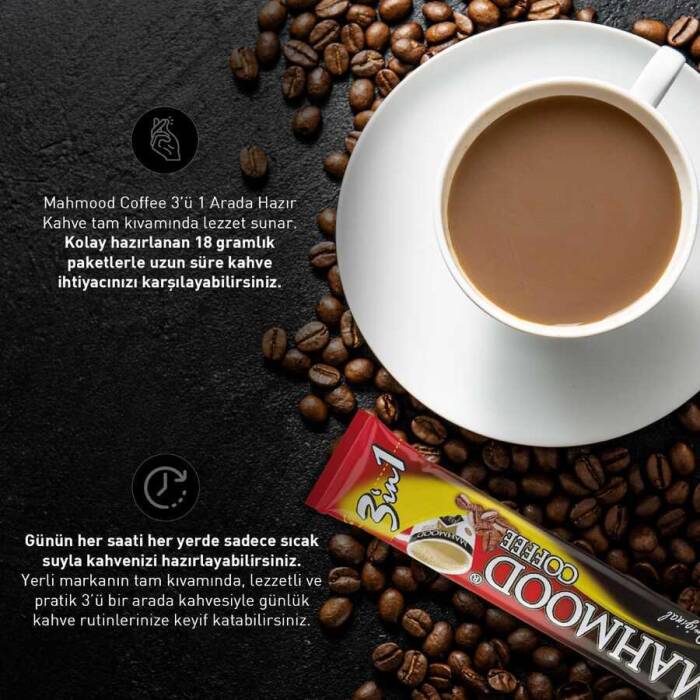 Mahmood Coffee 3'ü 1 Arada Hazır Kahve 48 Adet x 18 G - 5