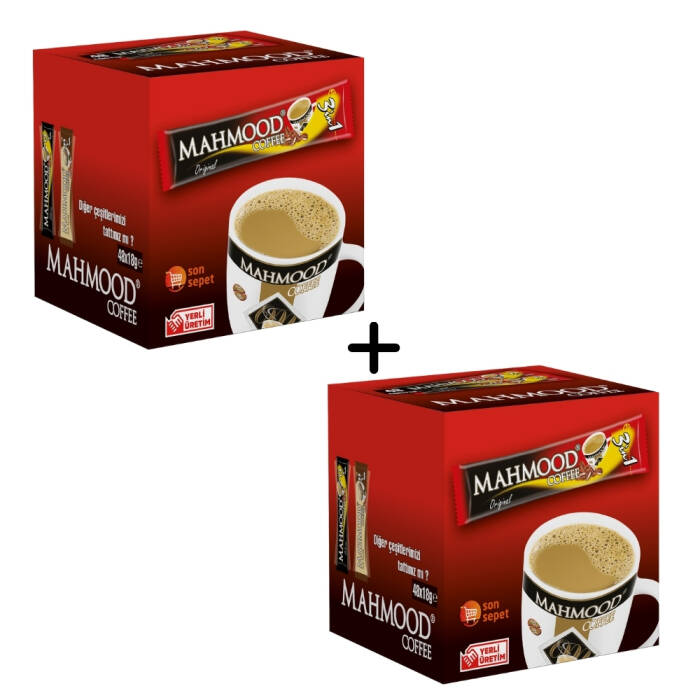 Mahmood Coffee 3ü 1 Arada Hazır Kahve 48 Adet x 18 Gram 2li set - 1