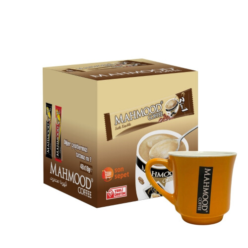Mahmood Coffee 3'ü 1 Arada Sütlü Köpüklü 48 Adet ve Kupa Bardak - Mahmood Coffee