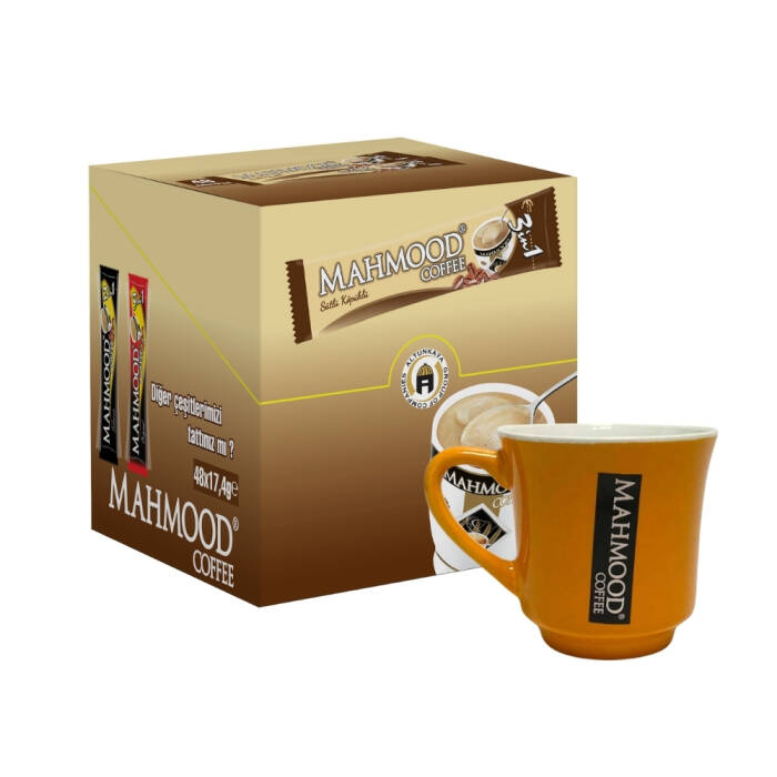 Mahmood Coffee 3'ü 1 Arada Sütlü Köpüklü 48 Adet ve Kupa Bardak - 1