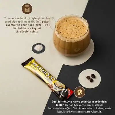 Mahmood Coffee 3'ü 1 Arada Sütlü Köpüklü Hazır Kahve 48 Adet x 18 Gram - 5