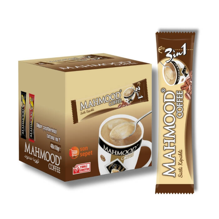 Mahmood Coffee 3'ü 1 Arada Sütlü Köpüklü Hazır Kahve 48 Adet x 18 Gram - 3
