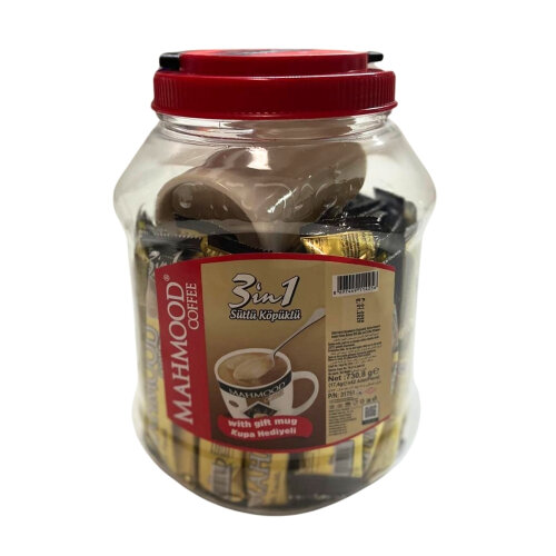 Mahmood Coffee 3'ü 1 Arada Sütlü Köpüklü Hazır Kahve Kavanoz 42 Adet Kupa Hediyeli - 1