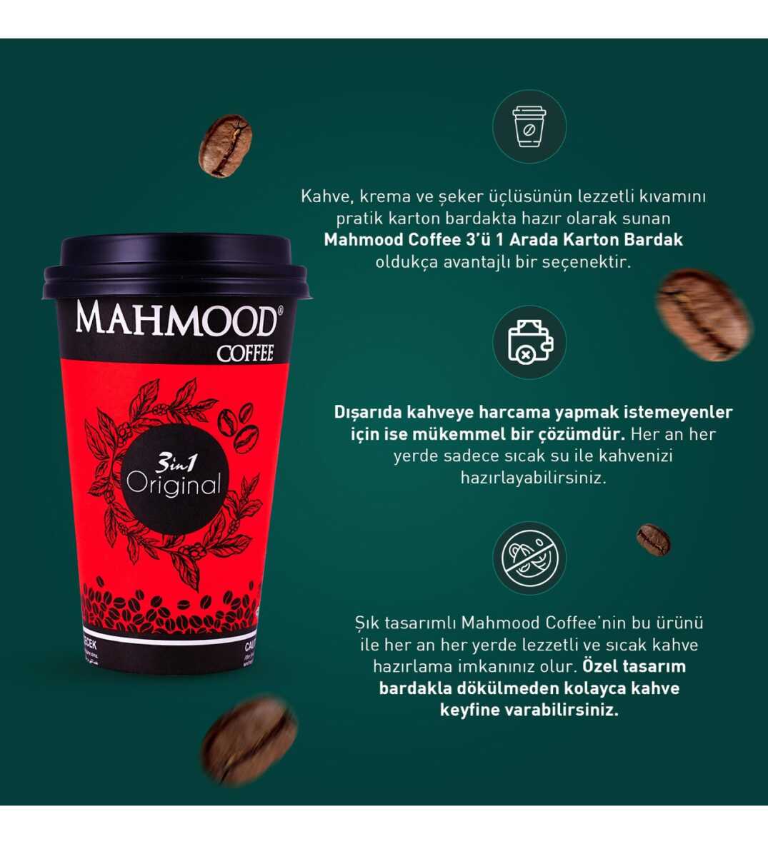 Mahmood Coffee 3ü1 Arada Karton Bardak 18 Gr x 5 Adet - 3