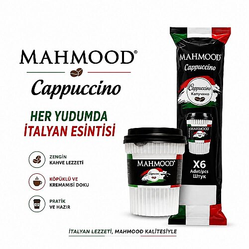 Mahmood Coffee Cappuccino Hazır Bardak Kahve 25 Gram x 6 Adet - 9