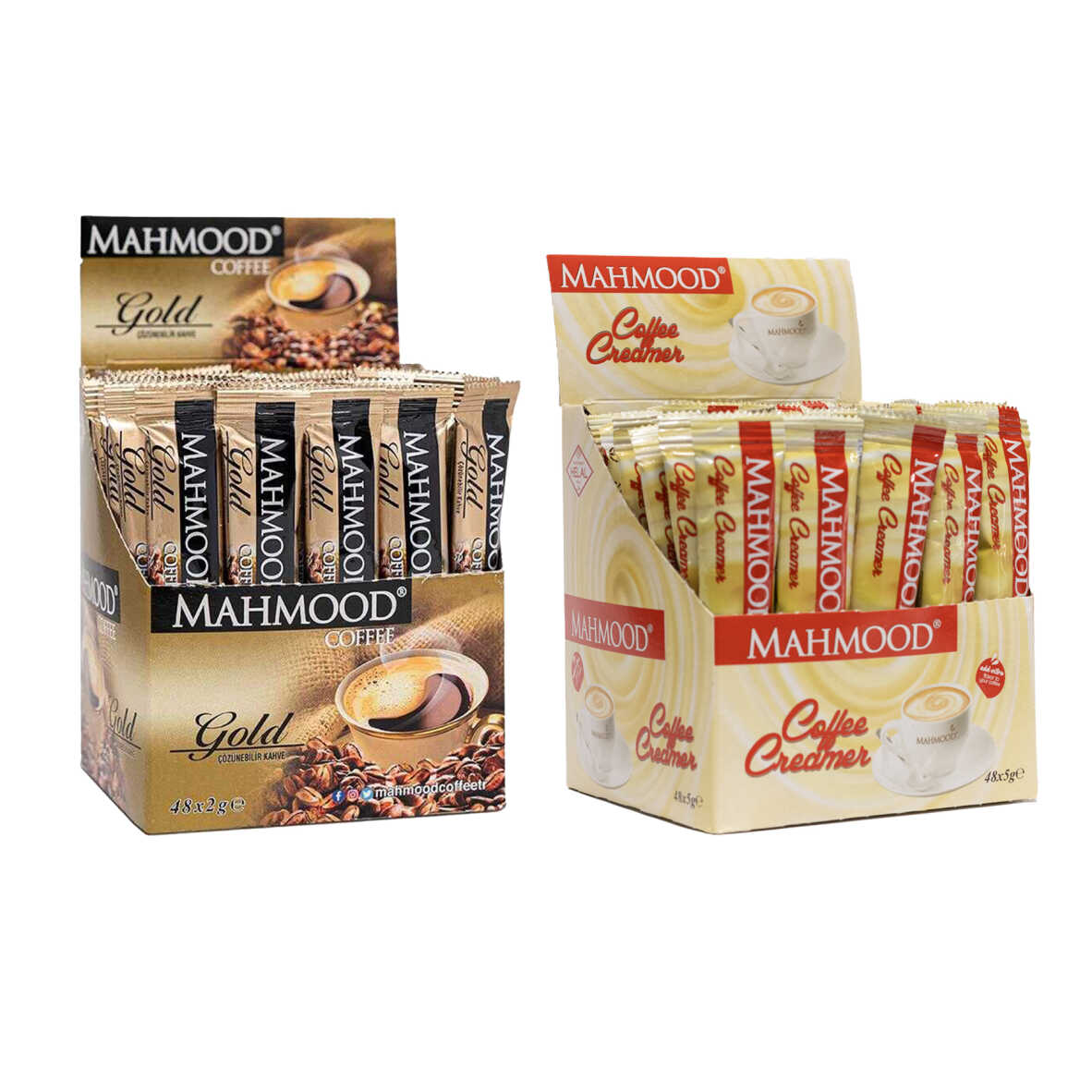 Mahmood Coffee Gold 2 gr x 48 adet & Mahmood Coffee Stick Kahve Kreması 5 gr x 48 adet - 1