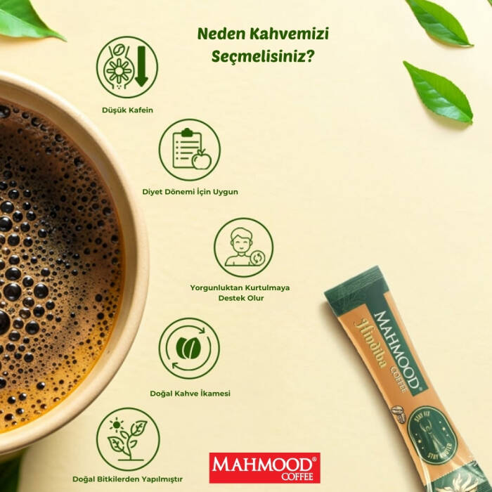 Mahmood Coffee Hindiba Kahvesi 2g x 48 Adet Stick | %60 Hindiba – %40 Kahve | Şekersiz & Helal - 2