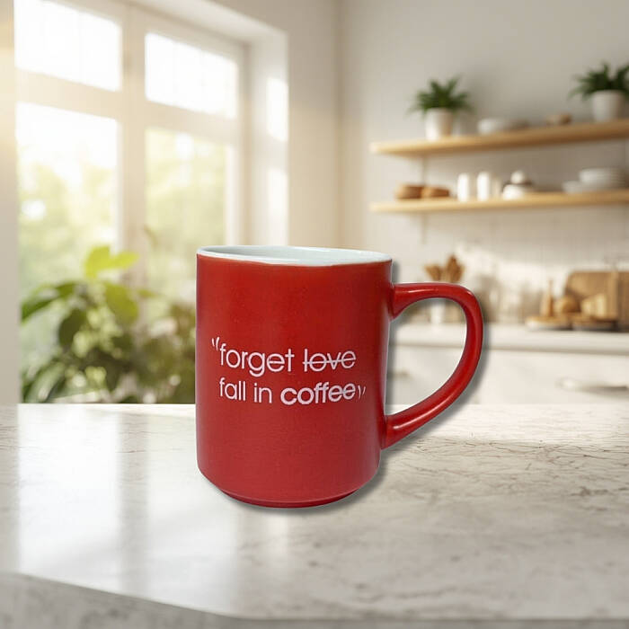 Mahmood Coffee Kırmızı Mottolu Porselen Kupa - 4