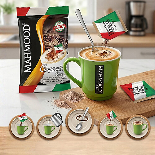 Mahmood Coffee Klasik Choco Granüllü Şekersiz Cappuccino 20 Adet x 13,7 G - 3