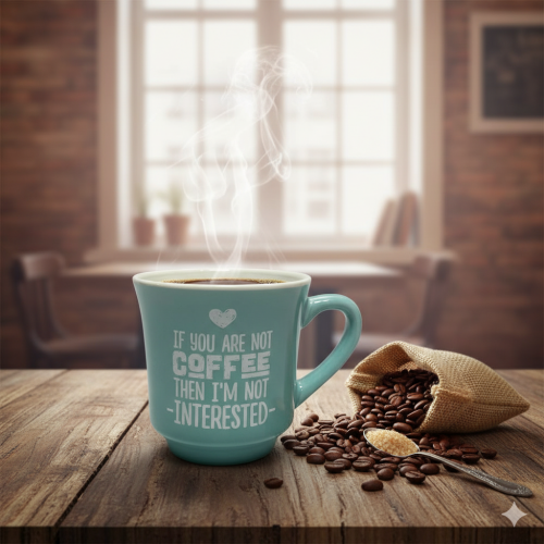 Mahmood Coffee Mavi Mottolu Porselen Kupa - 2