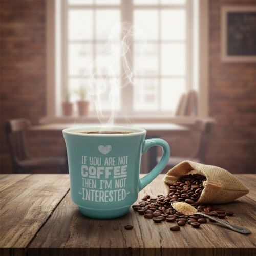 Mahmood Coffee Mavi Mottolu Porselen Kupa - 2