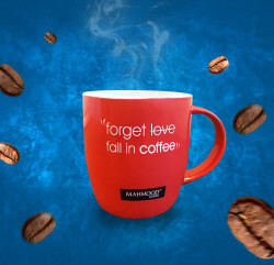 Mahmood Coffee Mottolu Porselen Kupa Kırmızı 300 ml - 3