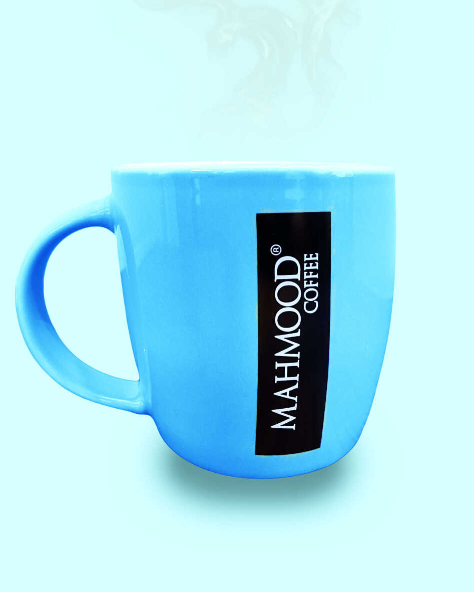 Mahmood Coffee Mottolu Porselen Kupa Mavi 300 ml - 2
