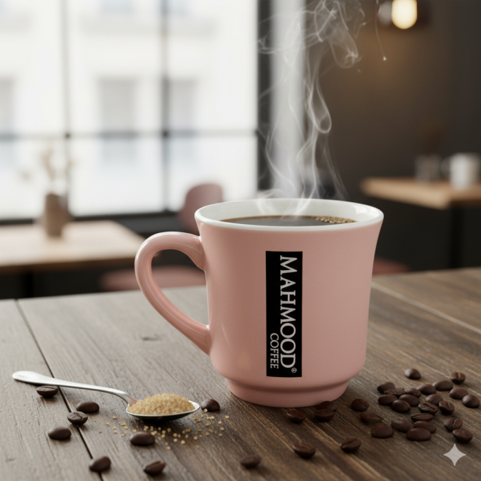 Mahmood Coffee Pembe Mottolu Porselen Kupa - 1