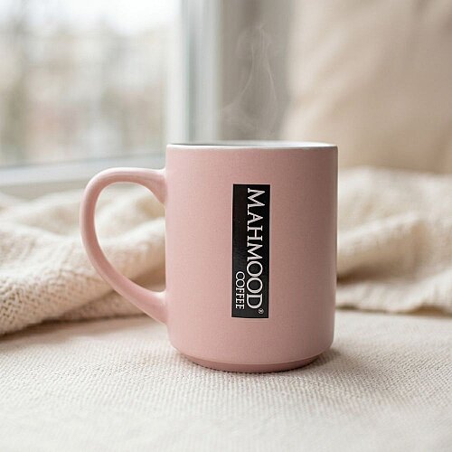 Mahmood Coffee Pembe Mottolu Porselen Kupa - Mahmood Coffee
