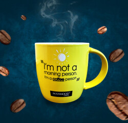 Mahmood Coffee Mottolu Porselen Kupa Sarı 300 ml - 3