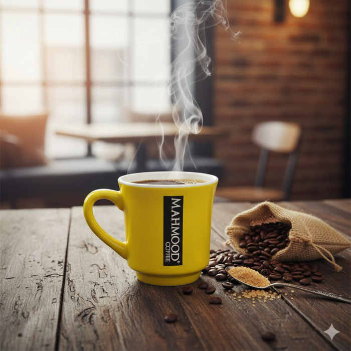 Mahmood Coffee Sarı Mottolu Porselen Kupa - 1