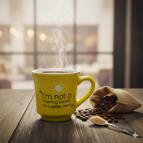 Mahmood Coffee Sarı Mottolu Porselen Kupa - 2