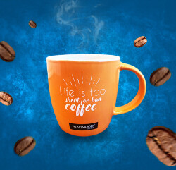 Mahmood Coffee Mottolu Porselen Kupa Turuncu 300 ml - 3