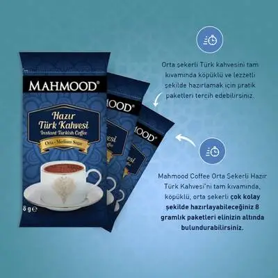 Mahmood Coffee Orta Hazır Türk Kahvesi 8 gr x 12 adet - 2