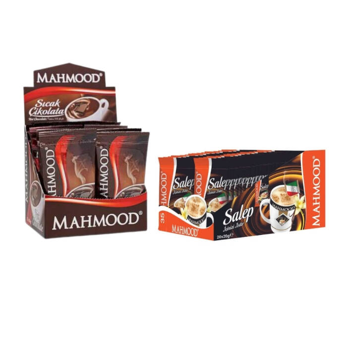 Mahmood Coffee Sıcak Çikolata 12 Adet x 20 G ve Mahmood Tarçınlı Salep 20 Adet x 20 G - 1