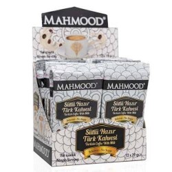 Mahmood Coffee Hazır Türk Kahvesi Sütlü Şekersiz 19 gr x12 adet - 1