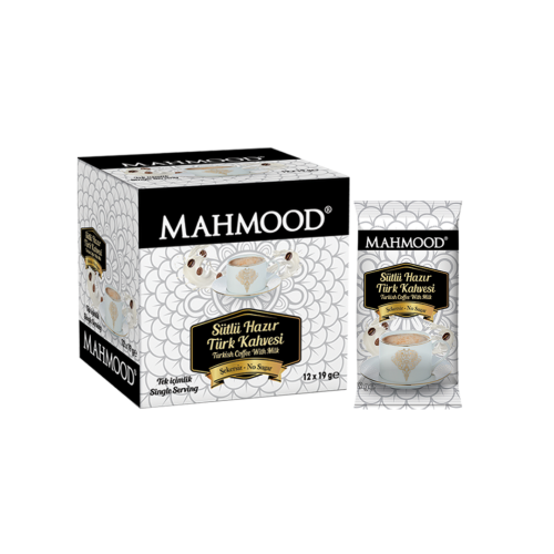 Mahmood Coffee Hazır Türk Kahvesi Sütlü Şekersiz 19 g x12 adet - Mahmood Coffee