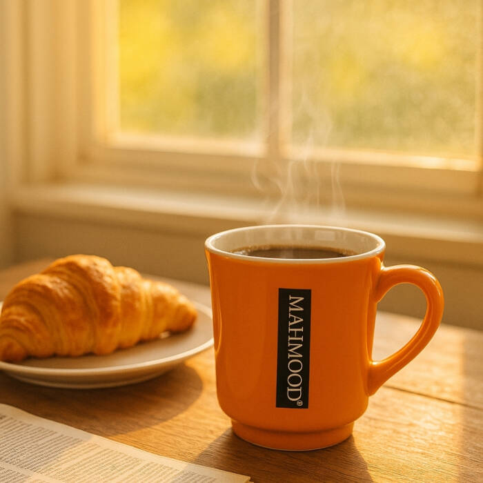 Mahmood Coffee Turuncu Mottolu Porselen Kupa - 1