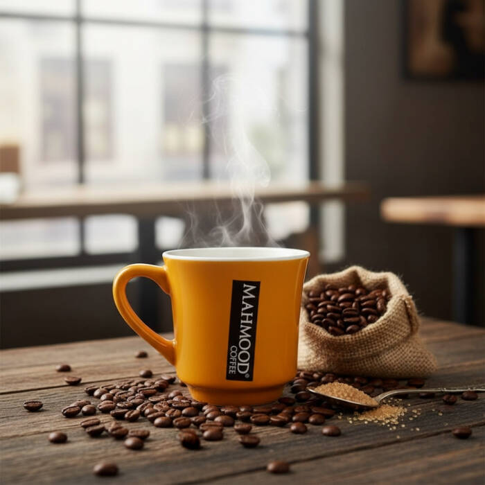 Mahmood Coffee Turuncu Mottolu Porselen Kupa - 1