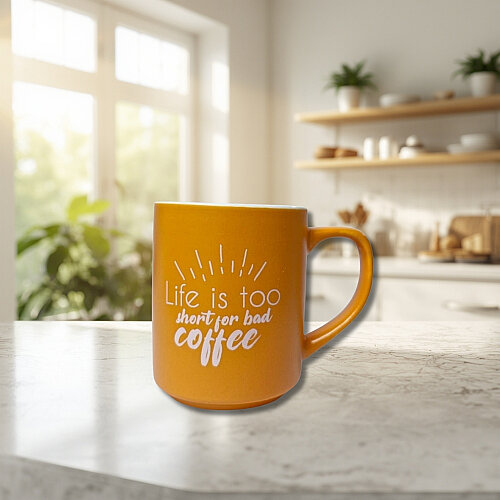 Mahmood Coffee Turuncu Mottolu Porselen Kupa - 2