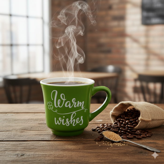 Mahmood Coffee Yeşil Mottolu Porselen Kupa - 5