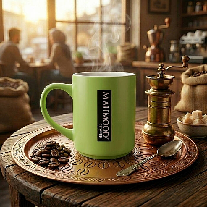 Mahmood Coffee Yeşil Mottolu Porselen Kupa - 5