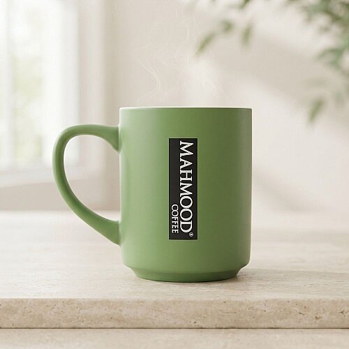 Mahmood Coffee Yeşil Mottolu Porselen Kupa - Mahmood Coffee