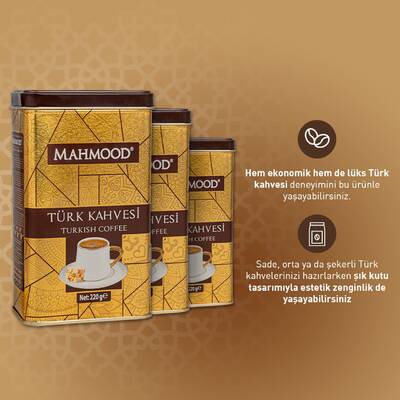 Mahmood Orta Kavrulmuş Türk Kahvesi Metal Kutu 220 G - 3