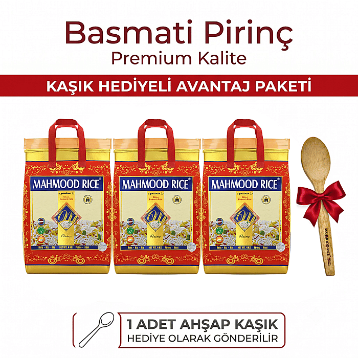 Mahmood Rice 1121 Basmati Pirinç 4 Kg X 3 Adet - 1