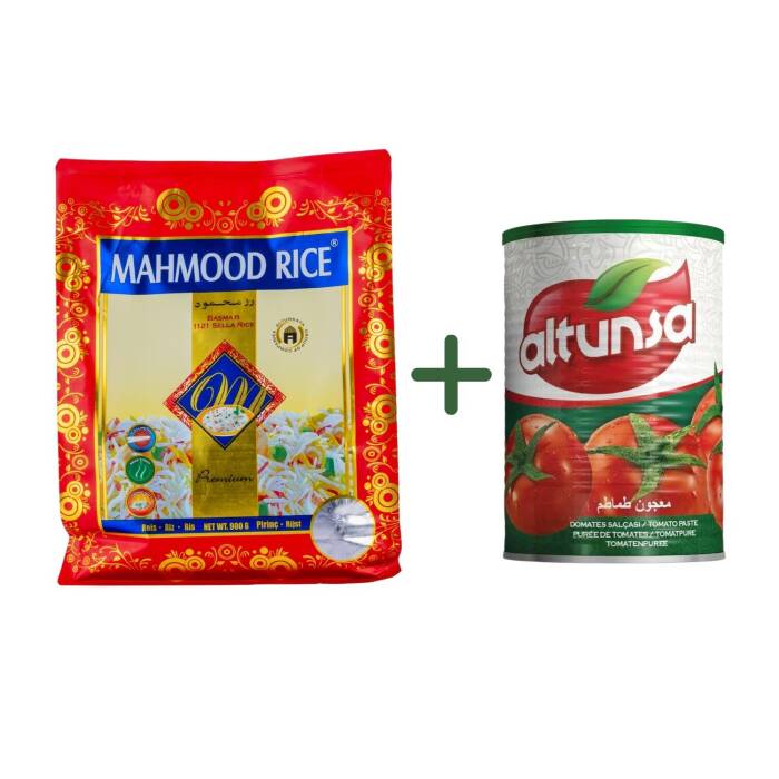 Mahmood Rıce 1121 Basmati Pirinç 900 g ve Altunsa Domates Salçası 830 g - 1