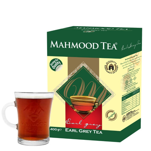 Mahmood Tea Bergamotlu Ithal Seylan Dökme Çayı Earl Grey 400 g ve Bardak - Mahmood Tea