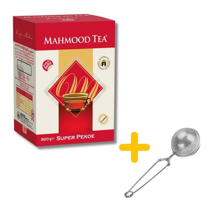 Mahmood Tea Seylan Pekoe Dökme Çay 800 G ve Küre Tasarımlı Silver Çay Süzgeci - 1